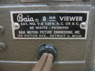 Baia V 8 8mm Film Viewer Splicer Editor Vintage  