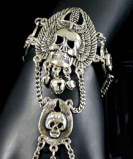 Punk Angel Wing Skull Slave Bracelet Claw Ring S71005  