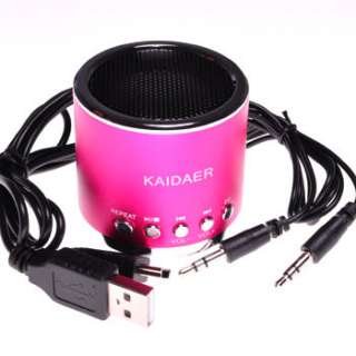 Mini Speaker TF Card/USB Speaker Stereo Heavy Bass LED Light Rosy 