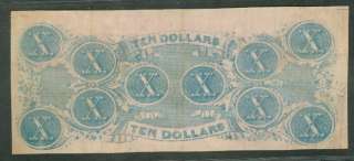1862, T52, $10, Capitol at Columbia, S.C., 3 Series Printed by B 