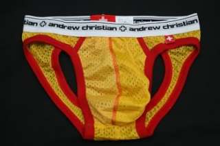Andrew Christian Yellow Sexy Air Mesh Jocks Underwear  