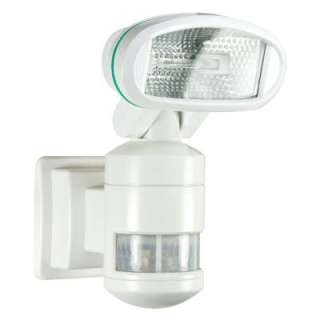   Degree Outdoor White Motorized Motion Tracking Halogen Security Light