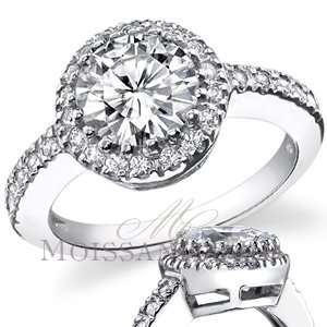 Multi Prong Halo Round Moissanite Engagement Ring 1.26ctw [eng657]