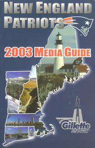 2003 New England Patriots Media Guide  