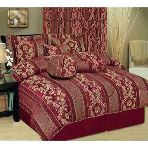 Wyndham House 7pc Jacquard Queen Size Comforter Set GRq  