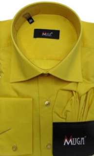 MMUGA Herren Hemd, Kombimanschetten, Gelb verfügbare Größen S bis 