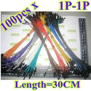 100pcs Dupont Line 1P 1P 2.54cm Length30CM AWG26  