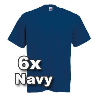 6x FRUIT OF THE LOOM T Shirts Gr. S M L XL XXL XXXL 3XL  