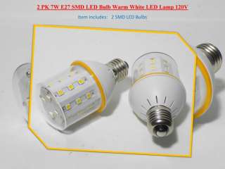 PK E27 7W SMD LED Bulb Warm White Lamp 110V 120V  