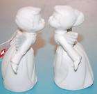 Delightful Vintage ANGELS KISSING Bisque Porcelain Figurines Lovers
