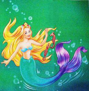 The Little Mermaid Fabric Block Colorful Fairy Tale LG  