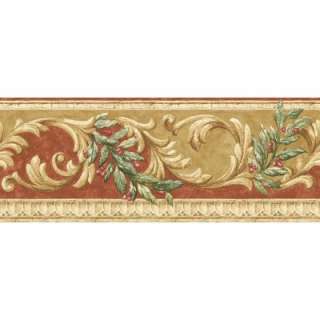 The Wallpaper Company 8 in X 10 in Orange And Beige Earth Tone Scroll 