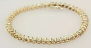 14k yellow gold 2ct diamond tennis bracelet vintage  