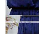 New Korean Fashion Womens Vintage Blue Office Dress  