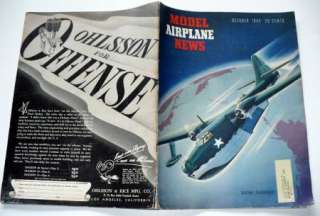   MODEL AIRPLANE NEWS MAGAZINE OCTOBER 1942 BOEING SEARANGER  