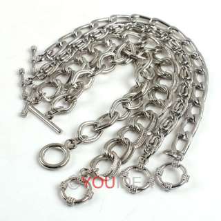 Silver Tone Bracelet European buckle Chains 20cm  