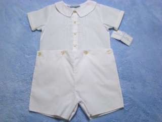 HAND~EMBROIDERED BOYS BUTTON ON SHORT SET~2T,3T,4T  