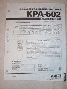 Yamaha Service Manual~KPA 502 Karaoke Amplifier Amp  