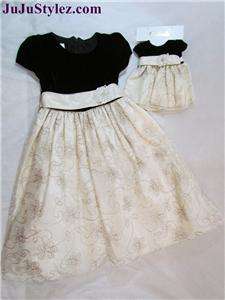   Velvet Special Party Dress & Matching Doll Dress Set sz 3T  