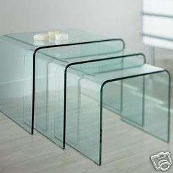 Schöner Glastisch, gebogenes Glas, Tisch 3.1370  