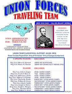   ,NC* Union * American Civil War Traveling Battle 2 Sided Shirt  