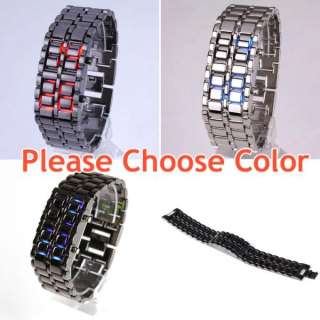LED Iron Samurai Lava Sport Digital Mens Wrist Watches  