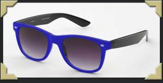 Blue / Black Retro Two Tone Colorful Sunglasses 80s Funny Props Cool 