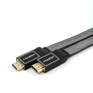 1x PCS 6ft Gold HDMI 1.4 flat cable with nylon tube 3D Black  