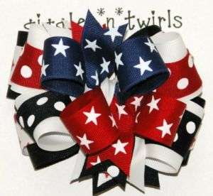 Boutique New Girl July 4 4th Patriotic StaR 1 Hair bow  