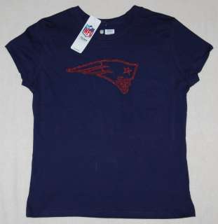 Womens New England Patriots Sparkle Logo T Shirt S  