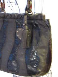 BEBE bag purse handbag SATCHEL pocketbook HOBO BLACK 181358 WAVE 