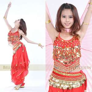 Classic Belly Dance Costume Bell Beads Bra Top 12Colors  