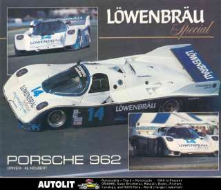 1985 Porsche 962 Lowenbrau Al Holbert Race Car Brochure  