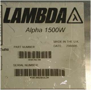 Lambda Alpha 1500W H07019 Power Supply  