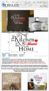 WALL ART QUOTE STICKER DECAL Kitchen Heart of the Home  