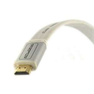  2M ( 6FT ) ATLONA FLAT HDMI CABLE ( WHITE COLOR ). HDMI 1 