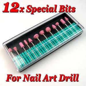 12 x Electric Nail Art Manicure Drill Polish File Bits  