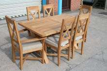 5m Cross X Leg Oxbow Oak Dining Table   As on High St  