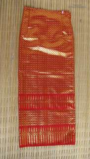 Thai Stitched Silk Fabric For Wedding Skirt   Red szXXL  