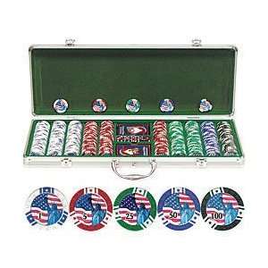 500 pc Freedom 11.5g Poker Chip Set w/Aluminum Case  