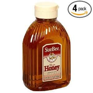 SueBee Clover Honey, 12 Ounce Container (Pack of 4)  