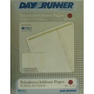  490 230 Day Runner Telephone/Address Pages, Size   8 1/2 