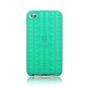 Green Tire Track Silicone Case for Ipod Touch 4  