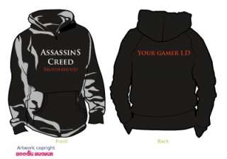 Assassins Creed Hoody HOODIE FREE Gamer I.D on back NEW  