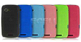   BLACK PERFORATED MESH HARD BACK CASE COVER FOR MOTOROLA FIRE XT  