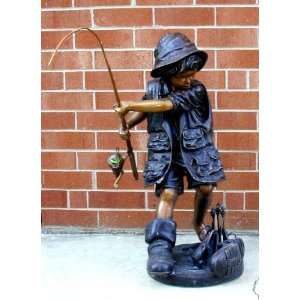 Metropolitan Galleries SRB10030 Fishing Boy Bronze 