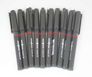 10 x Rotring XONOX Fineliner pens EF Black NEW  