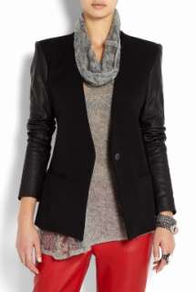Helmut Lang  Crux Wool Leather Sleeve Jacket by Helmut Lang