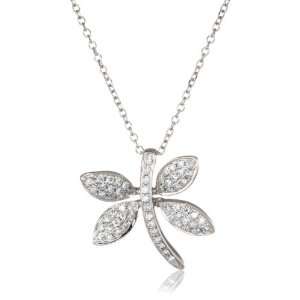   Designs Trinkets 14k White Gold and Diamond Dragonfly Pendant Chain