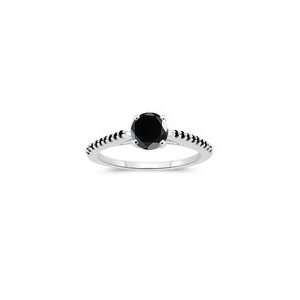   85 Cts Black Diamond Engagement Ring in 14K White Gold 3.0 Jewelry